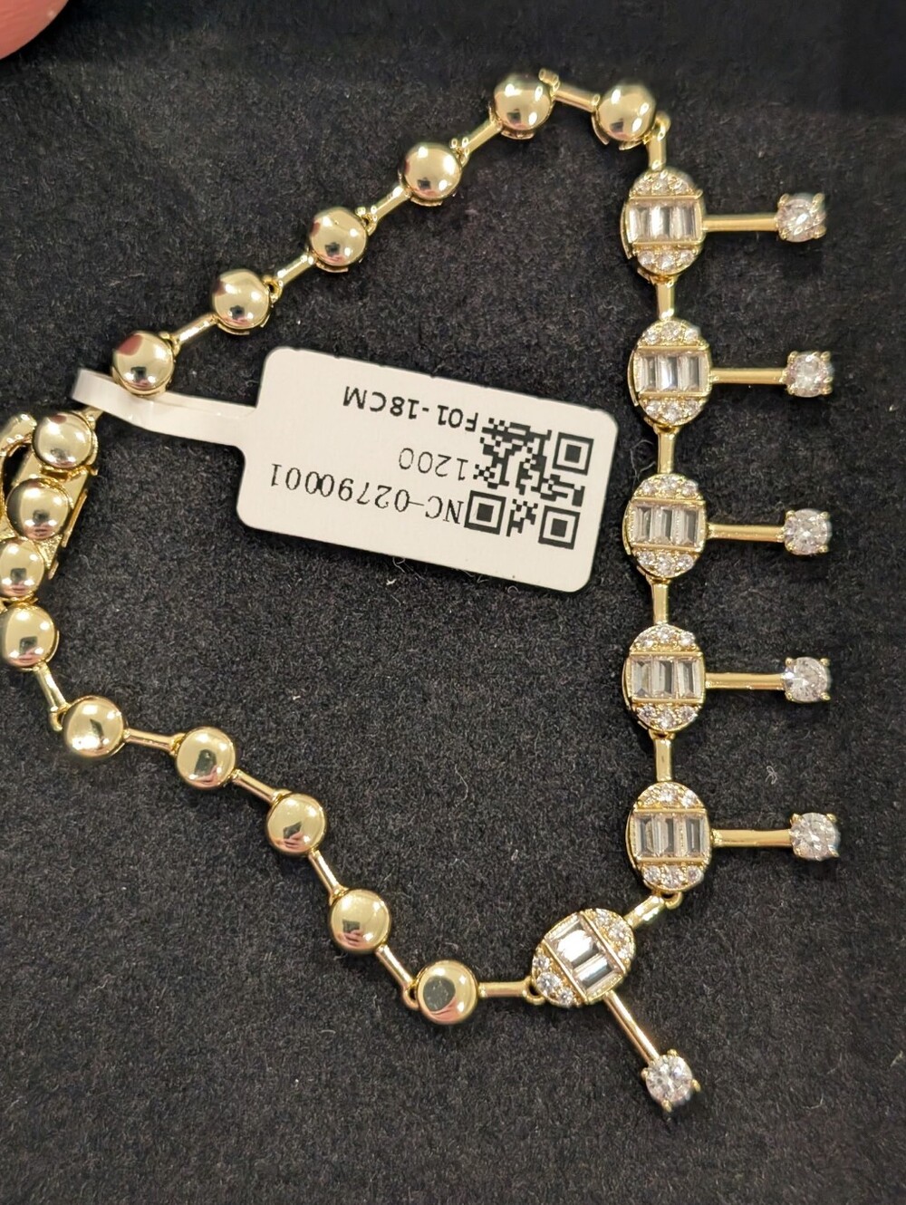 Gold Filled 7" Bracelet with Baguette and Round AAA CZ Accents